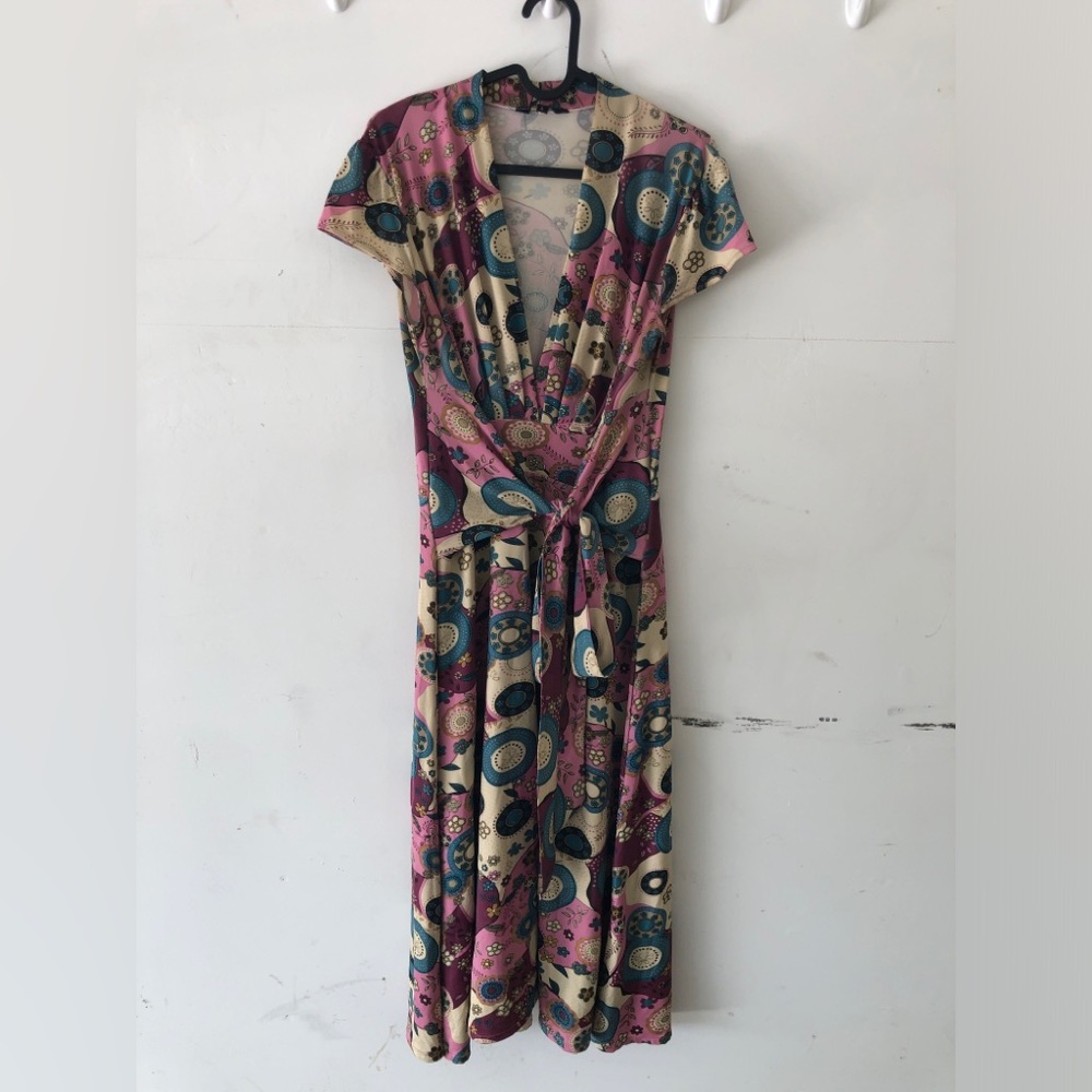 Magic Vintage 90’s Patterned Dress Stretchy Large